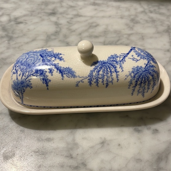 Pottery Barn Dining Pottery Barn Butter Dish Sophia Blue Poshmark